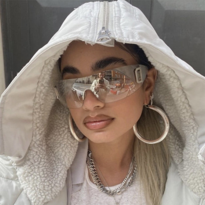 Wholesale Sunglasses frameless fashion sunglasses integrated sunshade sports sunglasses