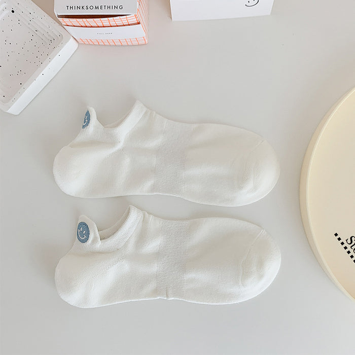 Wholesale Socks Embroidered Smiling Face Middle Socks Sports Long Socks