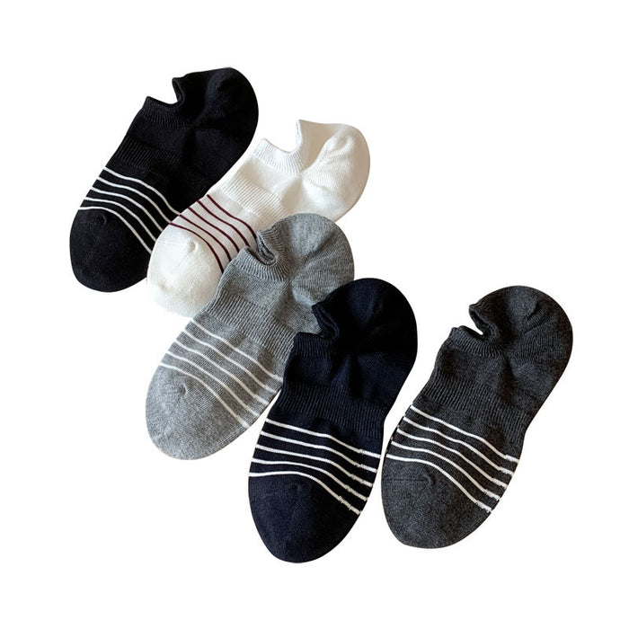 Wholesale Socks, striped short tube boat socks, low cut, sweat absorbing, breathable, invisible sports socks, cotton