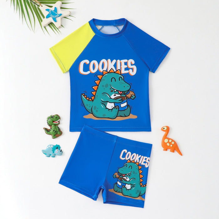 Wholesale Children's quick drying split short sleeved swimsuit cartoon cute swimsuit set