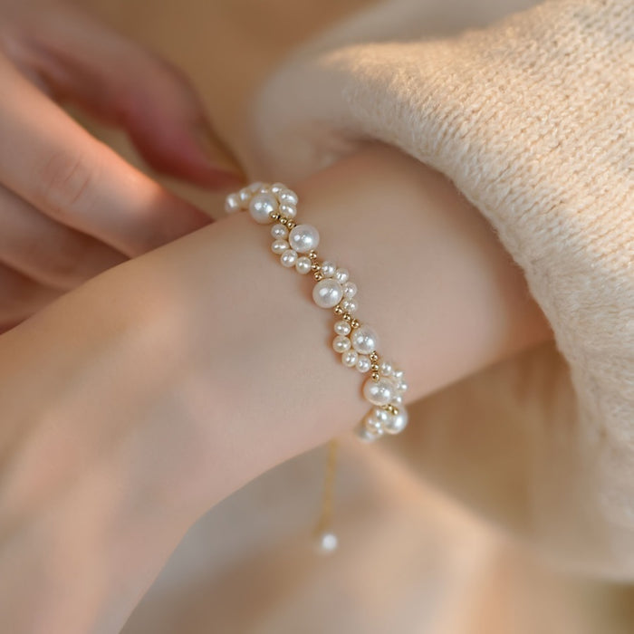 Wholesale Sweet Delicate Imitation Pearl Cat's Paw Bracelet JDC-BT-DX003