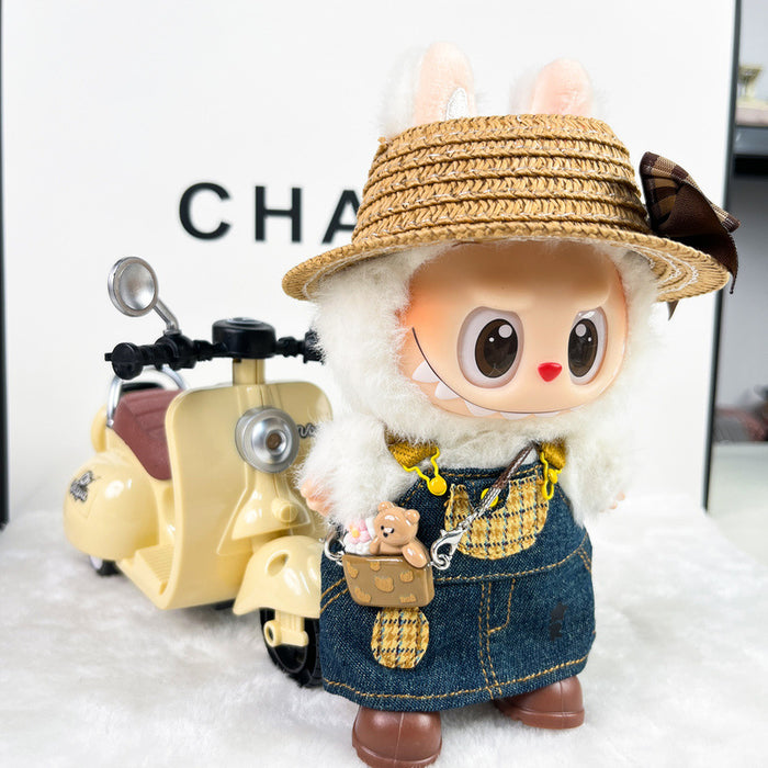 Wholesale Denim overalls and skirt set Heart-beating macaron dress