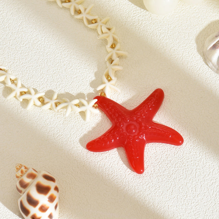 Wholesale Shell Starfish Beaded Necklace Fashion Jewelry for Women