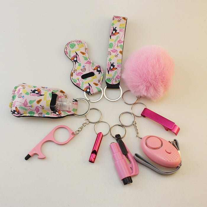 Wholesale Hair Ball Multi-function Plastic Keychain Set 10 Pieces JDC-KC-TouMS043