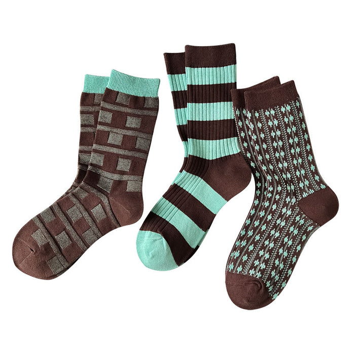 Wholesale New socks, retro mid tube double needle socks, stacked socks