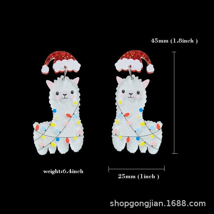 Wholesale Christmas Cartoon Acrylic Earrings Fashion Jewelry Accessory for Gift MOQ≥2