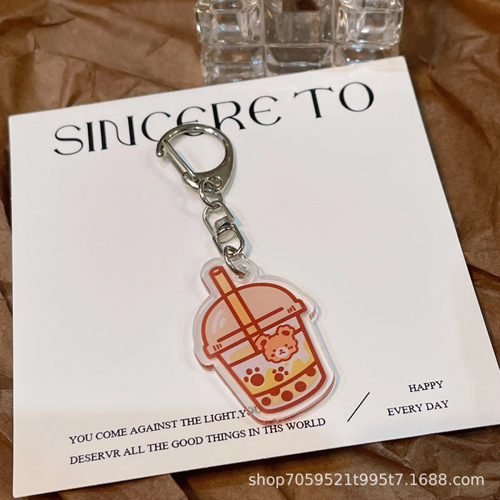 Wholesale Cute Keychain Double-sided Transparent Acrylic Girl Student Bag Accessories Children' s School Bag Couple' s Best Friend Pendant