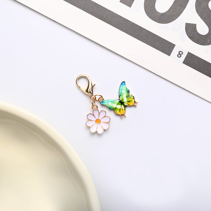 Wholesale Colorful enamel butterfly and  keychains