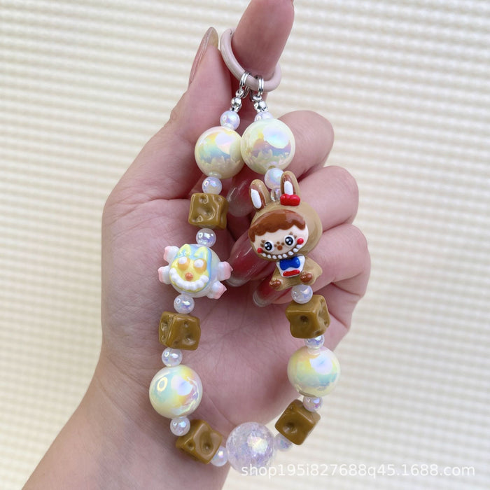 Wholesale Cartoon windmill hand-painted beads mobile phone chain bag decoration pendant accessories mobile phone chain