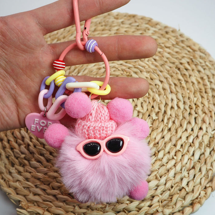 Wholesale Handcrafted DIY plush ball toy pendant for keychains