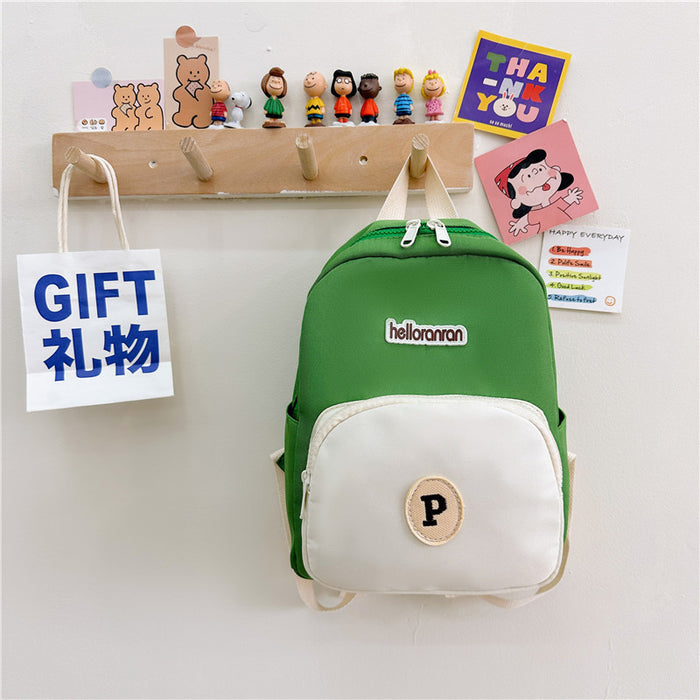 Wholesale Letter Contrast Nylon Children's Backpack JDC-BP-YuanDuo082