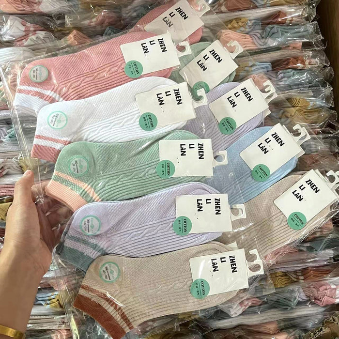 Wholesale Thin breathable low top socks, boat socks, short socks, cotton socks