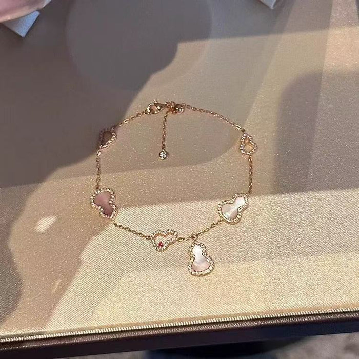 Wholesale Super Flash Pink Gourd Bracelet Women' s Gold Sense Exquisite White New Bracelet