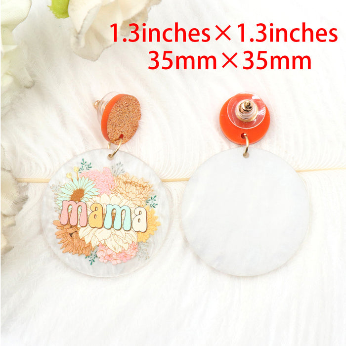 Wholesale Vintage Flower Mama Mother's Day Acrylic Earrings JDC-ES-XiaoYan005