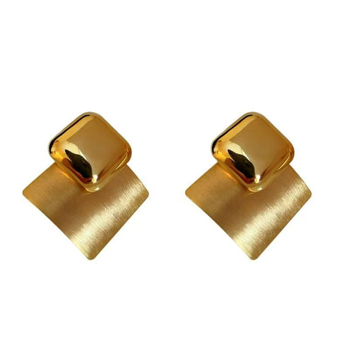 Wholesale Golden brushed earrings explosions earrings exaggerated temperament