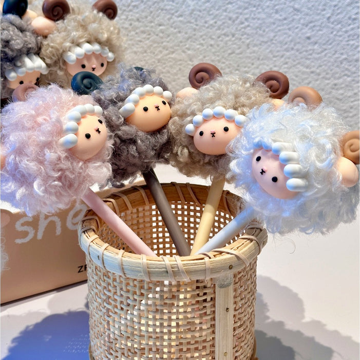 Wholesale Lamb' s Wool Pom-Pom Gel Pen