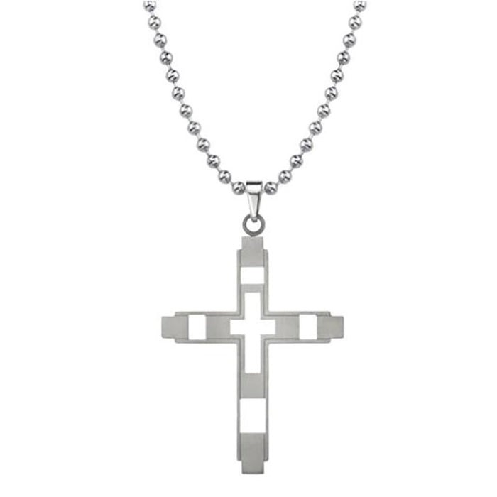 Wholesale Hollow Cross Pendant Men's Necklace JDC-NE-ChengHan014