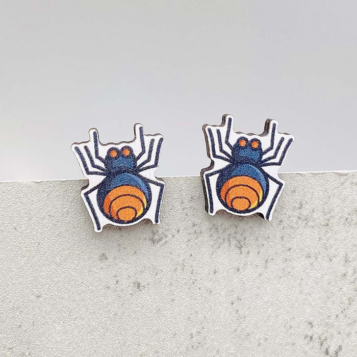 Wholesale  Earrings Horror Pumpkin Ghost Bat Wooden Earrings