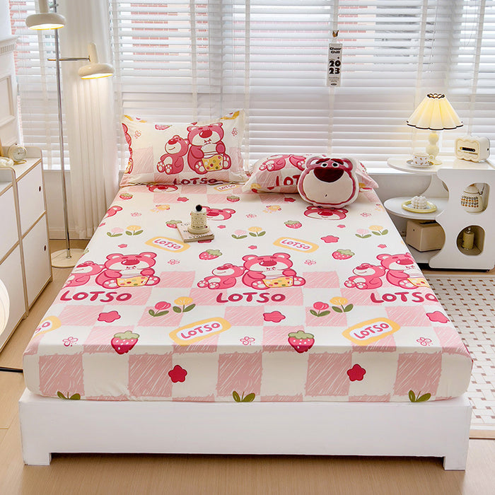 Wholesale A-level Cloud Washed Cotton Cute Cartoon Girl Heart Dormitory Bed Sheets JDC-SEE-AiErMei008