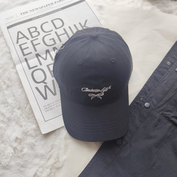 Wholesale New letter bow embroidered baseball cap, sun protection and sunshade cap, duckbill cap