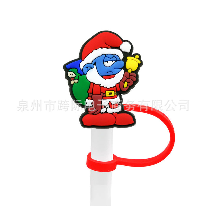 Wholesale Cartoon style straw cover, straw cap, silicone dust stopper, cute anime party straw decoration