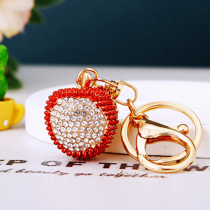 Wholesale Diamond studded car keychain metal pendant keychain ring gift