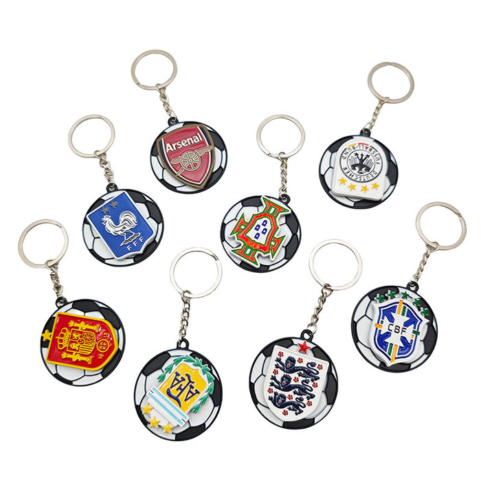 Wholesale Rotatable Football Club Team Keychain