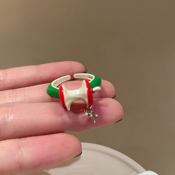 Wholesale Pearl ring, women's autumn and winter cute cartoon high-end feeling, index finger ring, children's fun ring