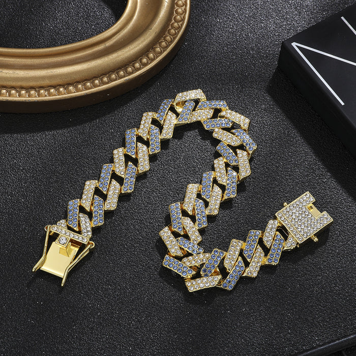 Wholesale Alloy Heavy Industry Full Diamond Cuban Chain Diamond Set Necklace