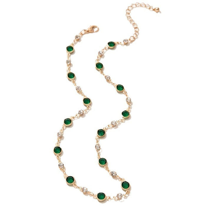 Wholesale Fashionable and trendy simple rhinestone short single-layer necklace collarbone chain