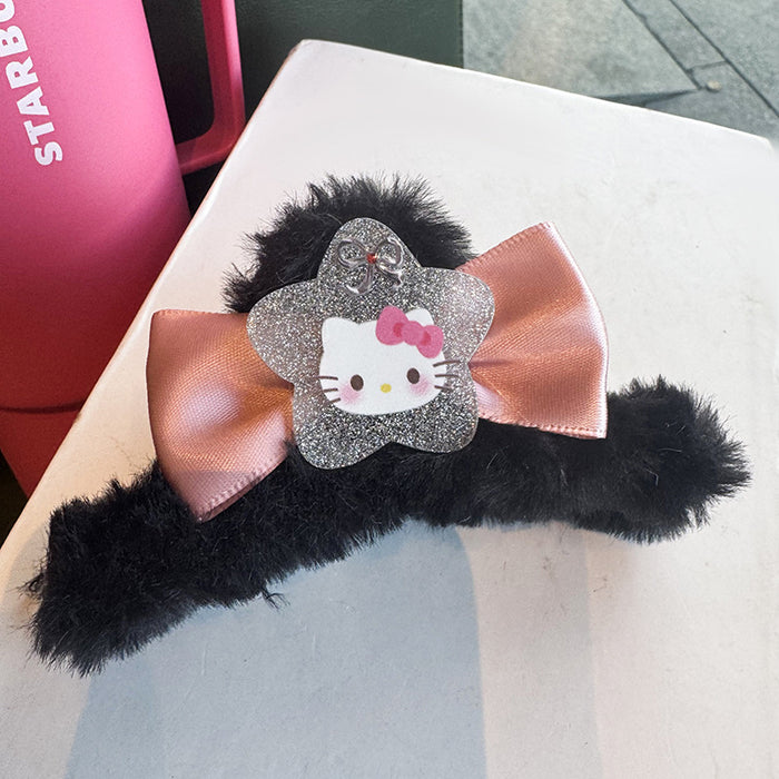 Wholesale Children' s Plush Grab Clip Cute Cat Hair Shark Clip Headwear Girl' s Back of Head Hair Grab