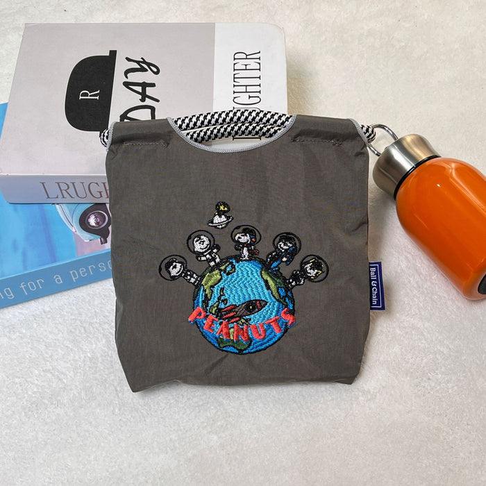 Wholesale Needle Embroidered Donut Mini Bag Mini Shoulder Crossbody Bag Handbag Canvas Bag