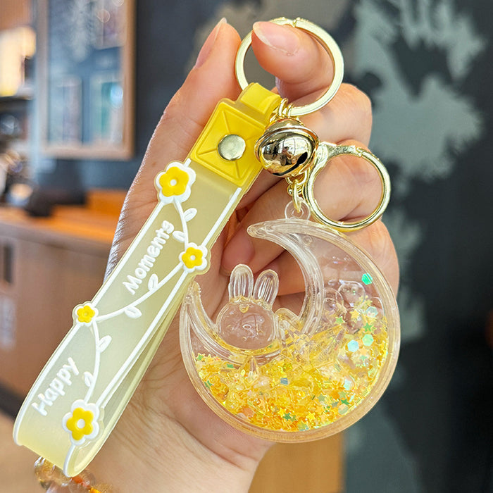 Wholesale Luminous Bubble Bead Star Moon Rabbit Sand Keychain