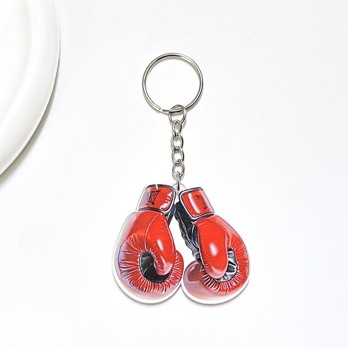 Wholesale Acrylic Boxing Keychain Hanging Cartoon Personality Creative Keychain Pendant for Boys Gift