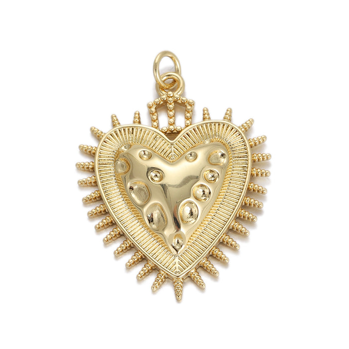 Wholesale Love Gold-plated Pendant Peach Heart Zircon Accessories JDC-BT-YJ006