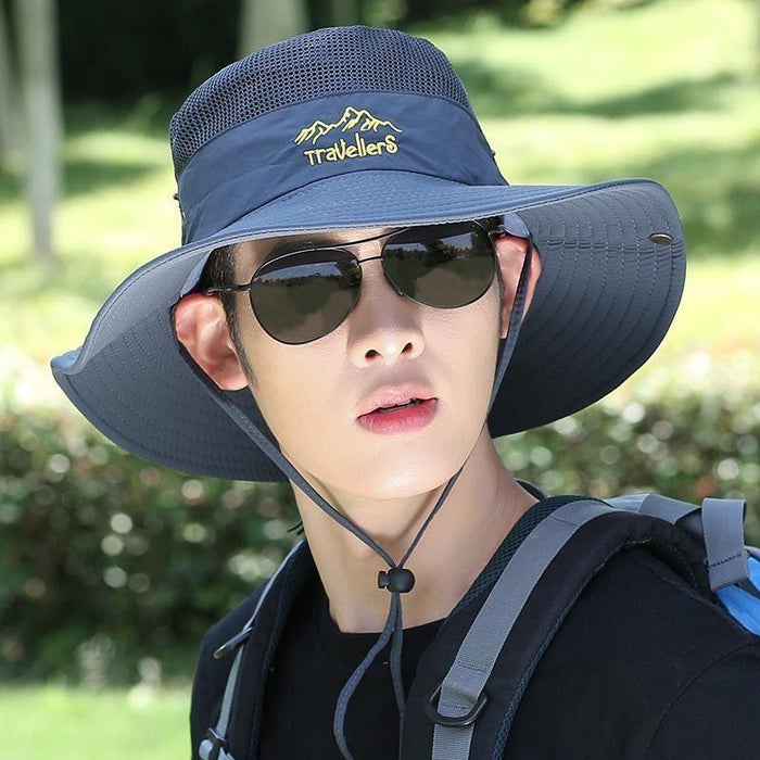 Wholesale Fisherman hat men's summer outdoor fishing sun protection large brim thin breathable sun hat