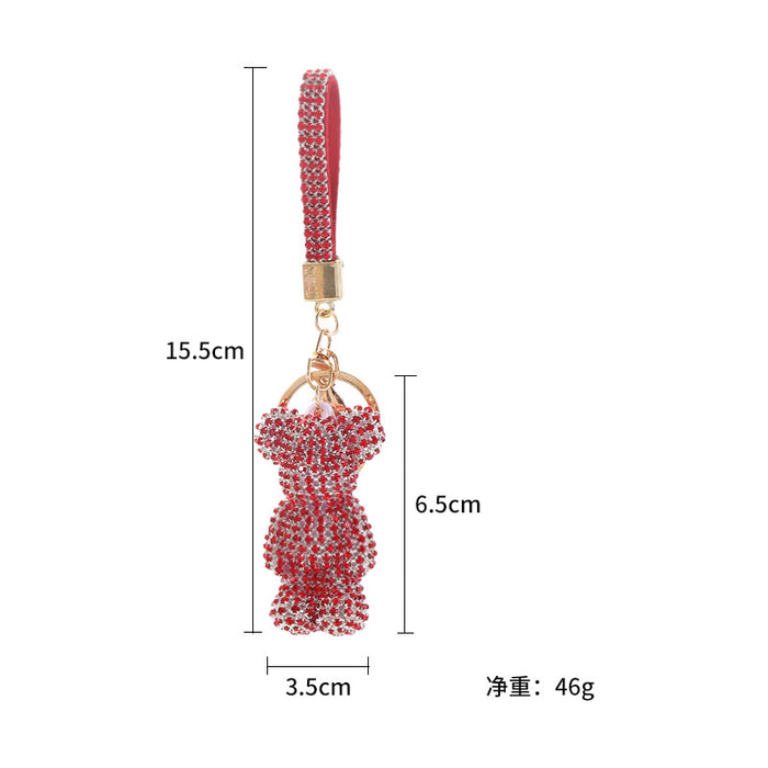 Wholesale Cartoon Rhinestone  Plush Keychain Cute Key Ring