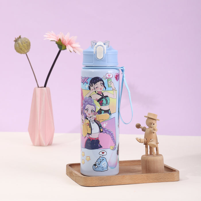 Wholesale Kpop cute cartoon large capacity plastic Tumblers