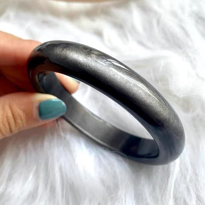 Wholesale Natural silver obsidian bracelet, obsidian raw mineral, gold obsidian bracelet style