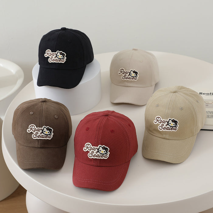 Wholesale Cute Cartoon Kids Baseball Cap Letter Bear Design Sun Hat For Boys Girls
