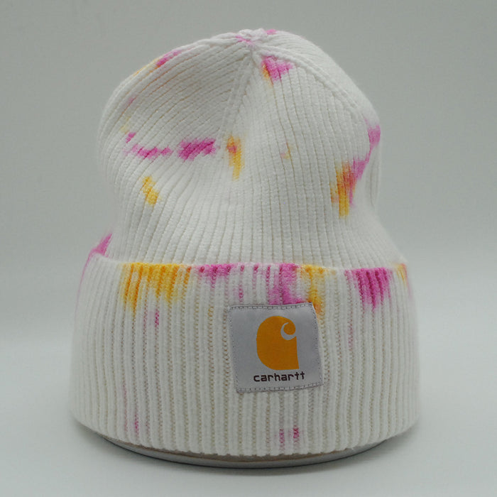 Wholesale Autumn and Winter Acrylic Mixed Color Tie-Dye Knitted Beanie JDC-FH-PeiN019