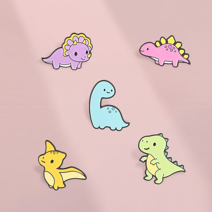 Wholesale Cute Dinosaur Enamel Brooch Pin Fashion Animal Badge For Backpack Bag Charm Boutique Gift Accessory