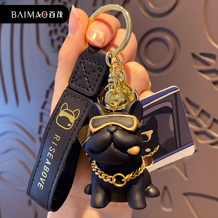 Wholesale Original Bulldog Keychain Cute Creative Resin Doll Keychain Bag Pendant