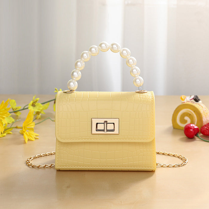 Wholesale Pearl Chain Shoulder Crossbody Jelly Bag JDC-SD-HongY009