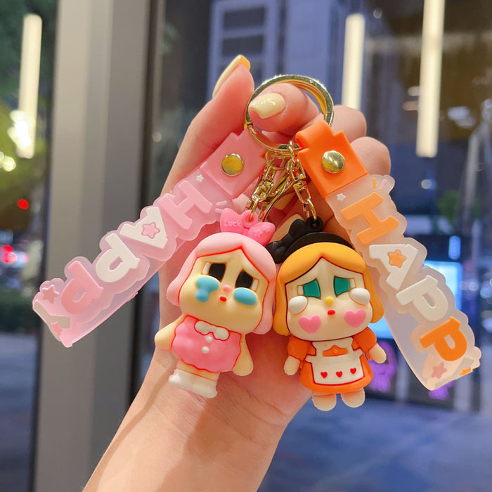 Wholesale New Crying Baby Keychain Cute Soft Plastic Cartoon Doll Car Keychain Fashion Gift Bag Pendant
