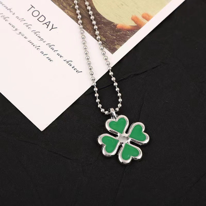 Wholesale Anime Four Leaf Clover Necklace-JDC-NE-Dingy008