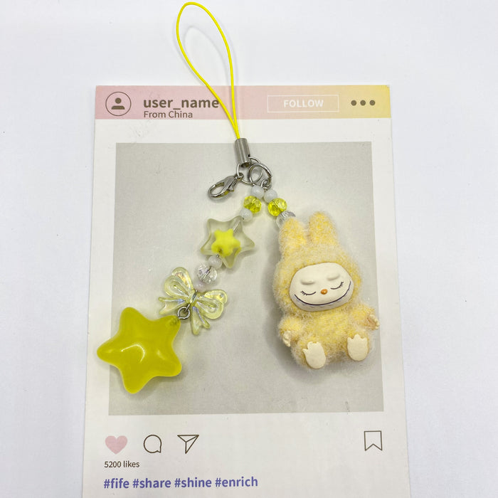 Wholesale Flocked Mini Keychain Vinyl Cute Baby Walking Bag Mobile Phone Pendant Cute Pendant
