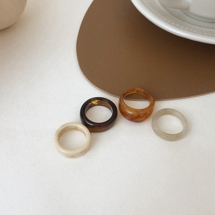 Wholesale Same resin set ring, layered retro forest style cool style ring