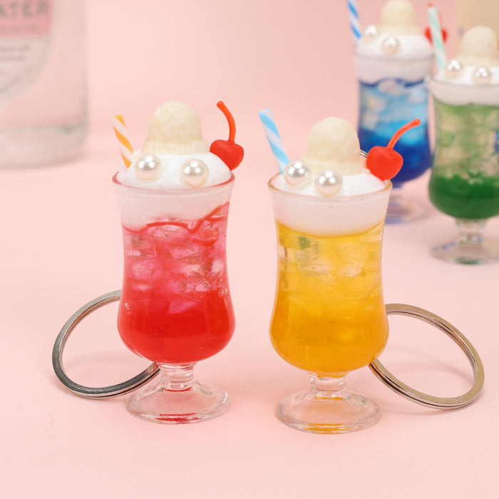 Wholesale Trendy Simulated Juice Cup Pendant Keychain Bag Charm MOQ≥2