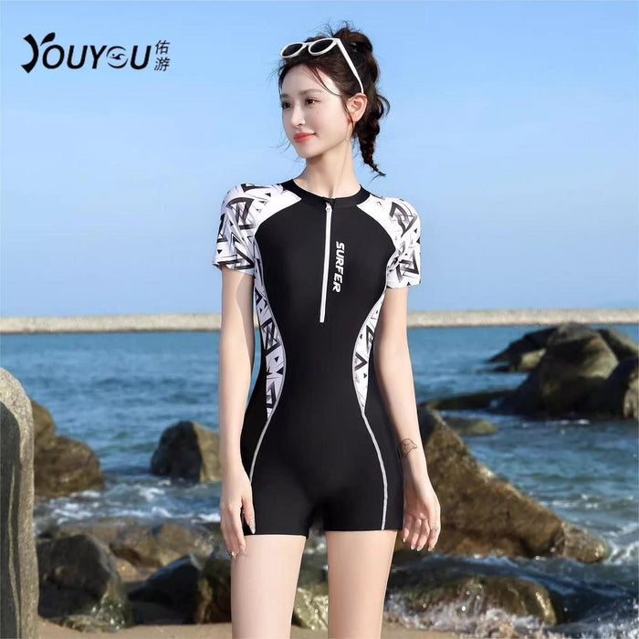 Wholesale Swimsuit one-piece flat angle swimsuit, professional coverage, slimming and conservative hot spring swimsuit